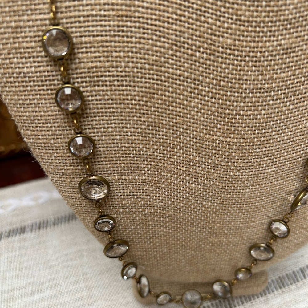 Anne Koplik 14” crystal/ gold tone necklace - Picture 2 of 2